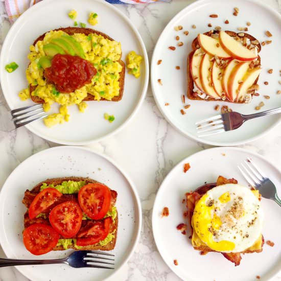 Breakfast Toast 4 Ways