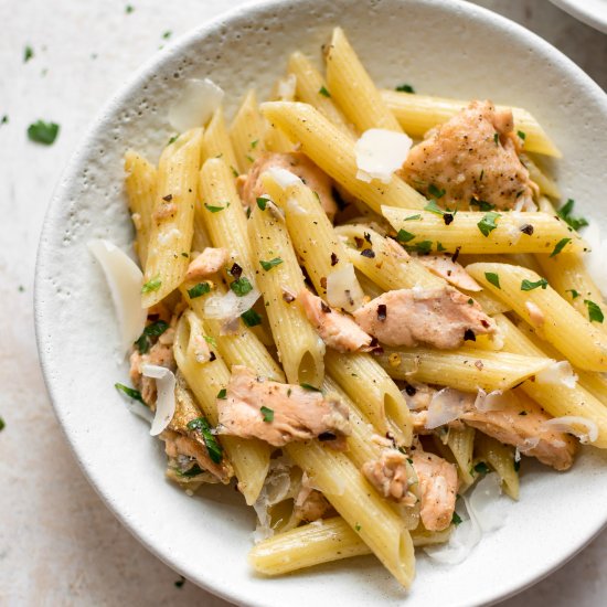 Garlic Butter Salmon Pasta