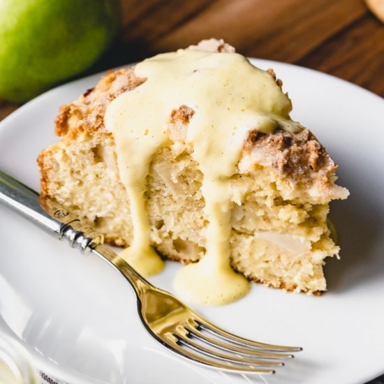 IRISH APPLE CAKE WITH WARM CUSTARD