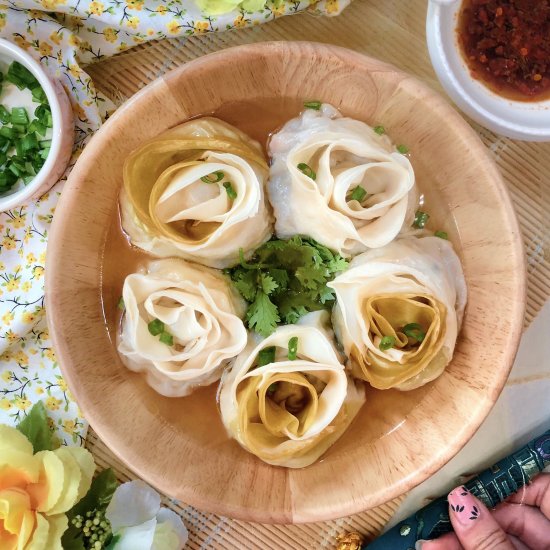 Rose Shaped Dumplings