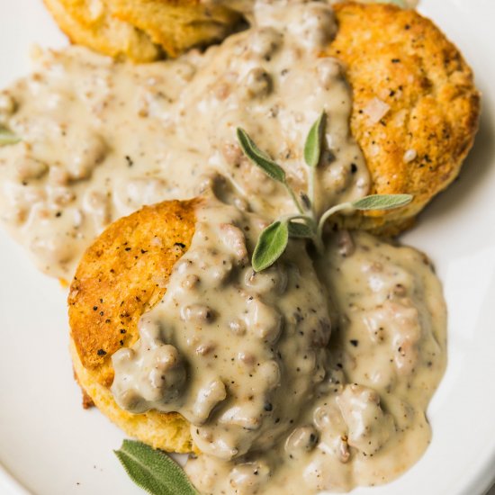 Sausage Gravy w/ Buttermilk Biscuit