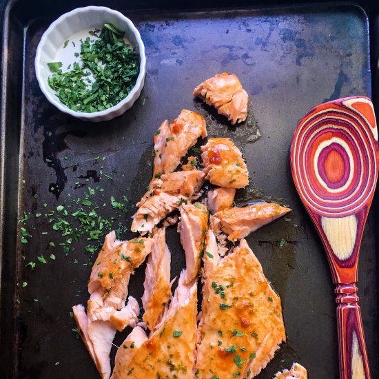 Salmon with Sriracha-Lime Sauce