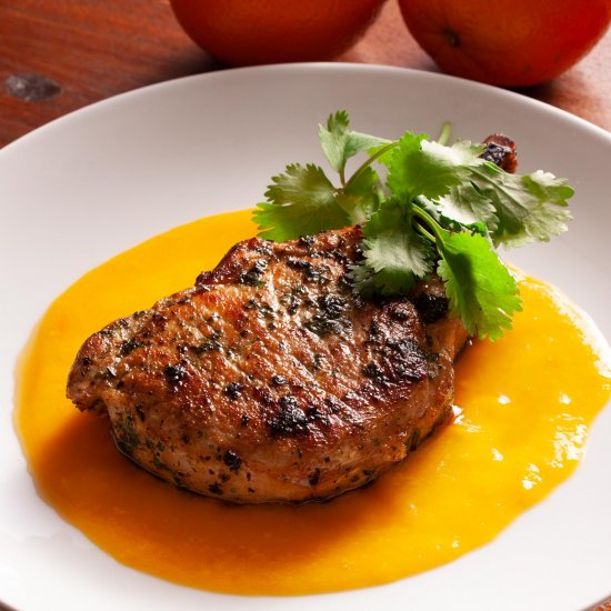 Pork Chops with Mango Habanero Sauce