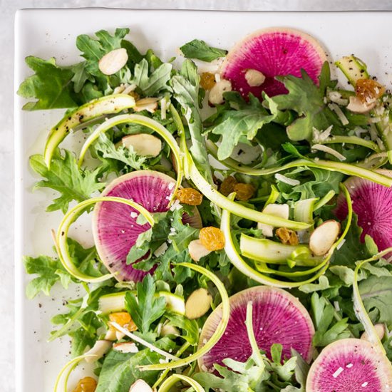 Asparagus & Watermelon Radish Salad