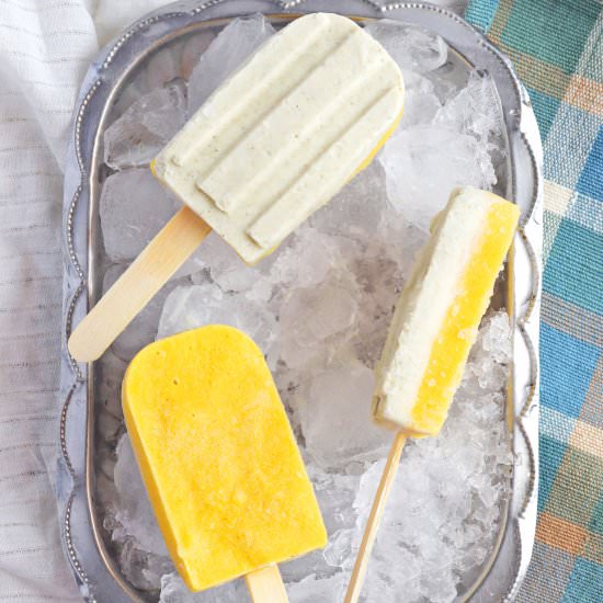 Mango Cardamom Cream Popsicles