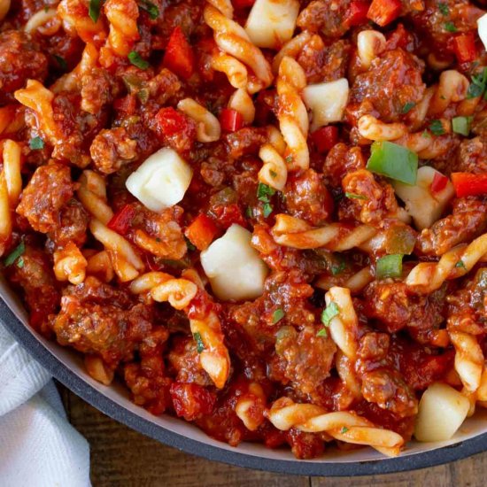 Cheesy Sausage and Pepper Pasta