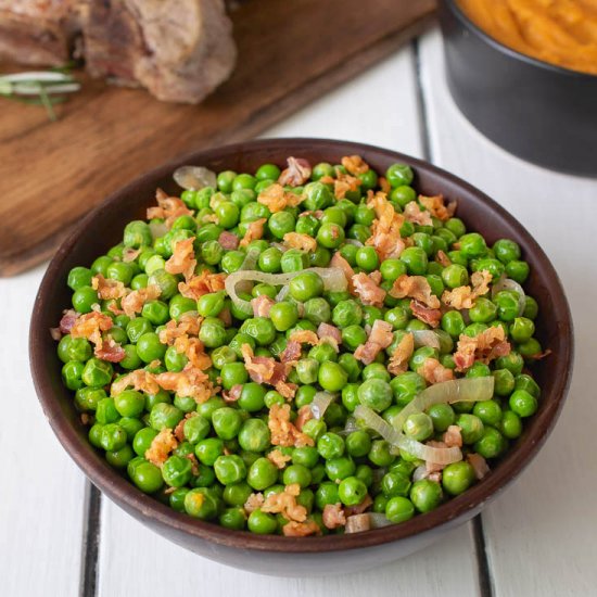 Peas with Pancetta & Shallots