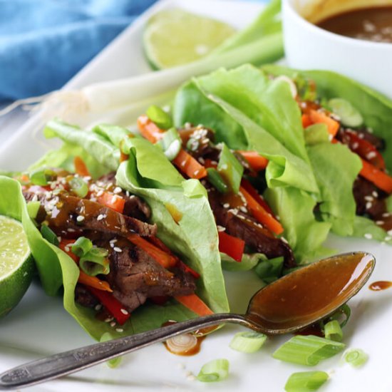 Grilled Teriyaki Steak Lettuce Wrap