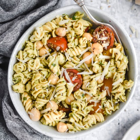 Almond Basil Pesto Pasta Salad