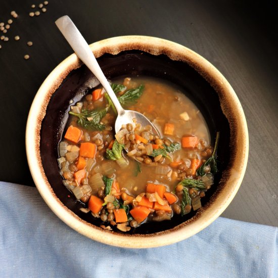 Lentil and Nettle Miso Soup