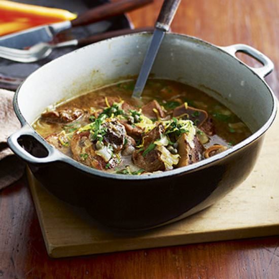 Veal osso buco with crispy capers