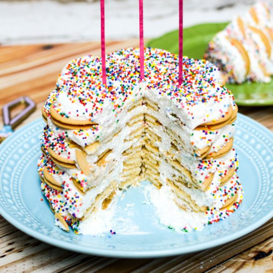 Rainbow Sprinkle Icebox Cake