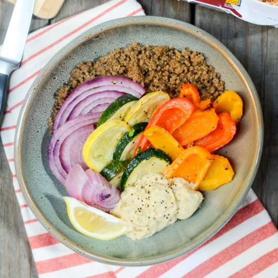 Vegetable, Hummus, Quinoa Bowls