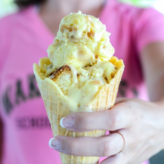 Cake and Caramel Frozen Custard