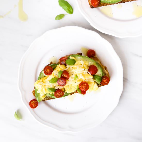 Tomato Avocado Breakfast Toast