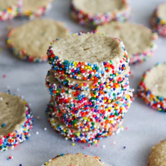 Tahini Rainbow Sprinkle Shortbread