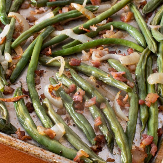 Roasted Green Beans with Bacon