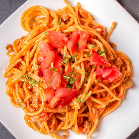 One-Pot Taco Spaghetti