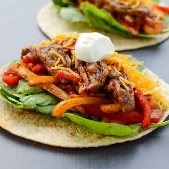 Healthy Steak Fajitas