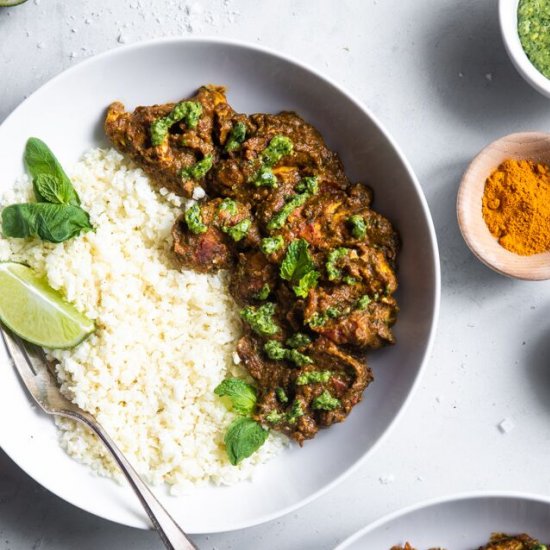 Indian Chicken with Cilantro Pesto