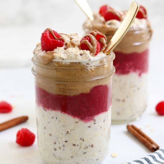 PB & J Overnight Oats