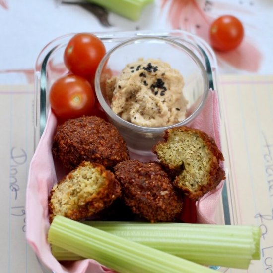 Baked falafel bento