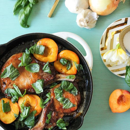 Peach & Basil Pork Chops