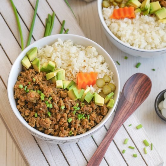 Korean Beef Cauliflower Bowls