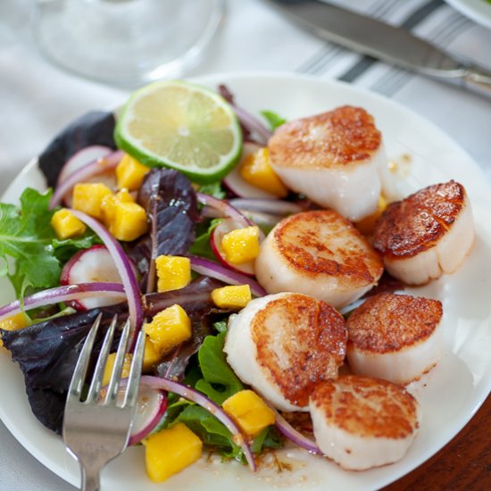 Seared scallop salad