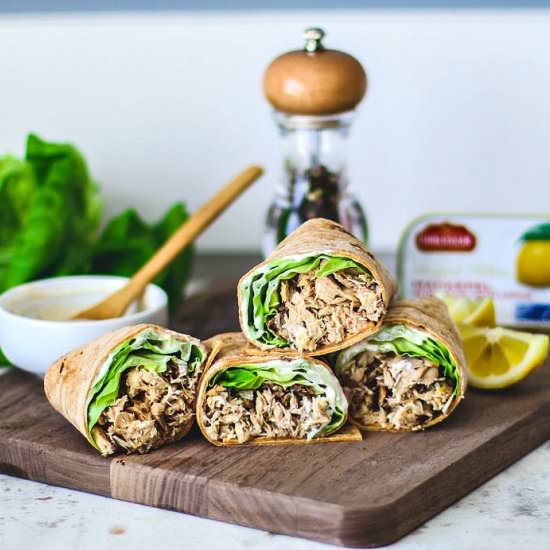 Lemon Mackerel Caesar Wraps