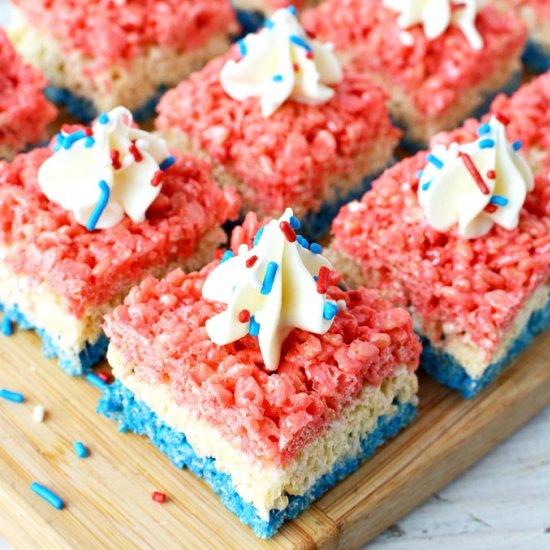 Red White & Blue Rice Krispie Treat