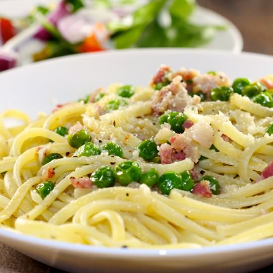 Linguine With Pancetta and Peas