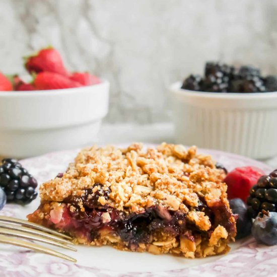 Mixed Berry Oat Crumble Bars (GF)