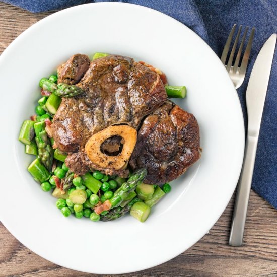 Braised Beef Shin with Asparagus