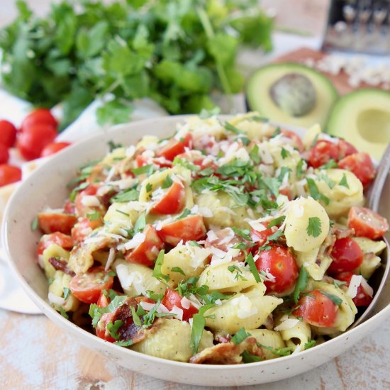 Bacon Tomato Avocado Pasta Salad