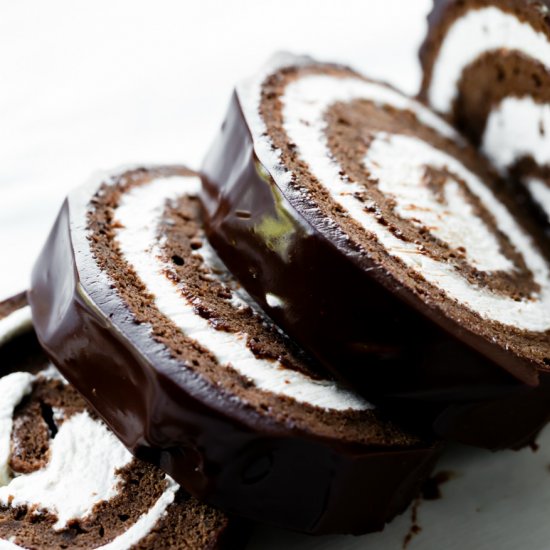 Chocolate Cake Roll (Swiss Roll)