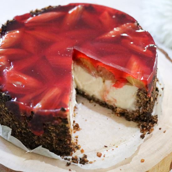 Rhubarb Baked Cheesecake