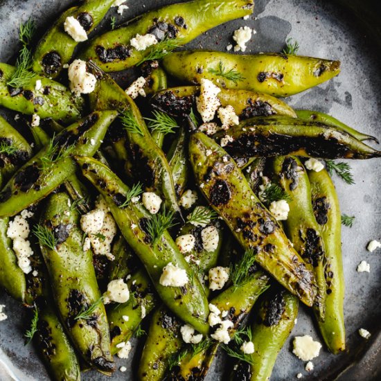 Charred Fava Beans with Feta