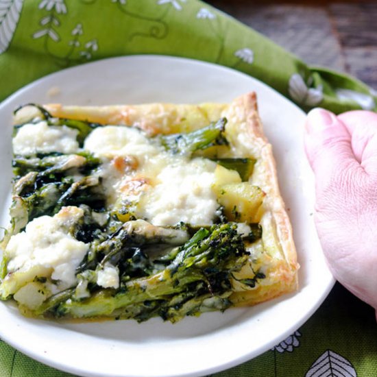 Broccolini and Potato Butter Pastry