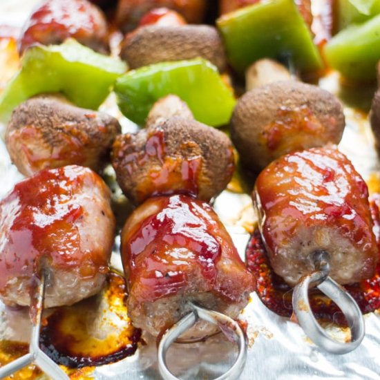 BBQ Sausage Kabobs in the Oven