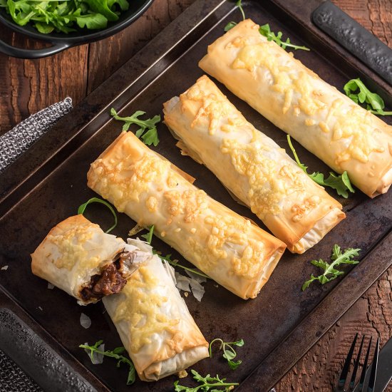 Steak and Cheese Filo Pies