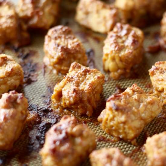 Baked Peanut Orange Tempeh Bites