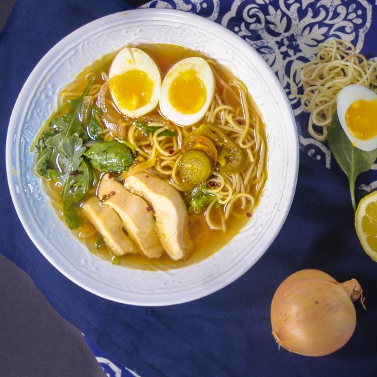 Spaghetti Ramen with Chicken