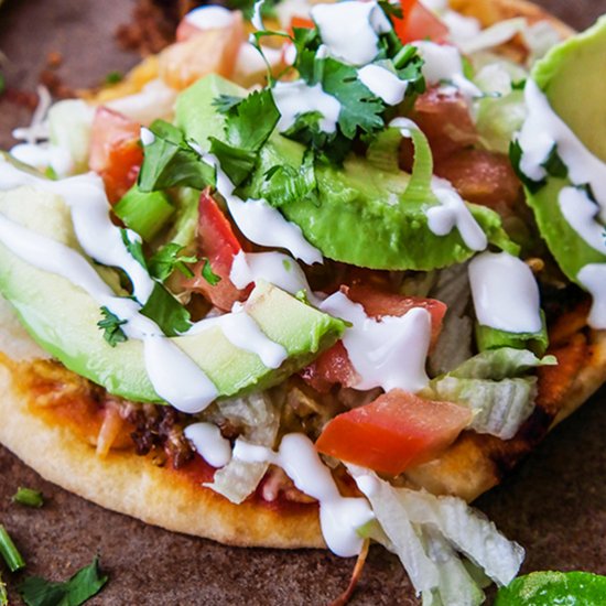 Taco Pizza on Naan Bread