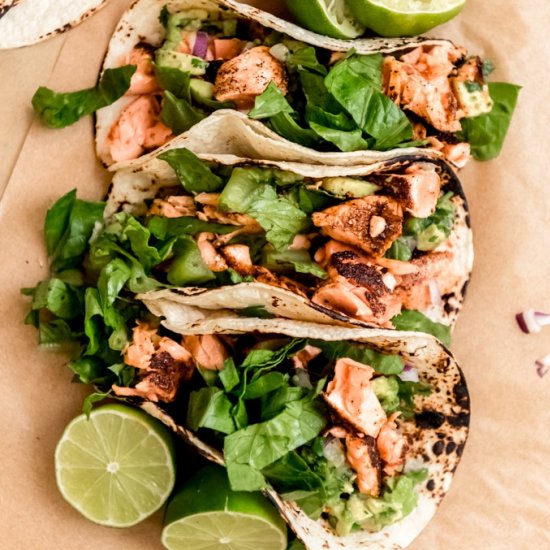 BLACKENED SALMON TACOS