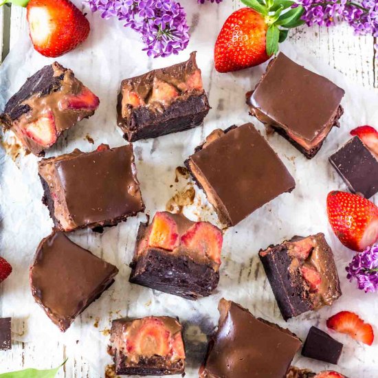 Brownie Strawberry Chocolate Bars