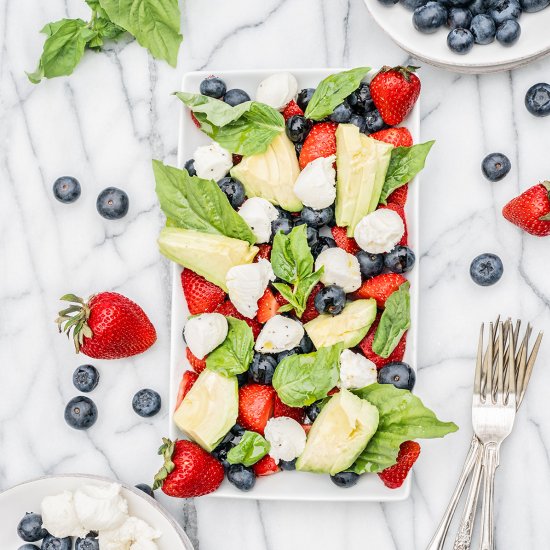 Strawberry Avocado Caprese Salad