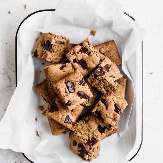 Chocolate Chunk Tahini Blondies