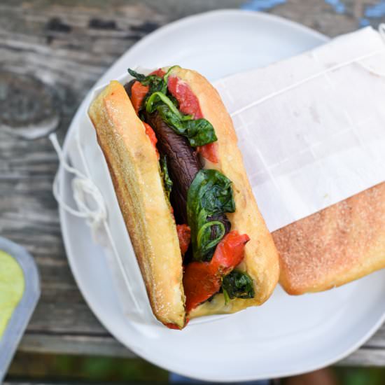 Veggie Panini with Hummus and Pesto