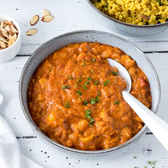 Fish Tikka Masala on Turmeric Rice